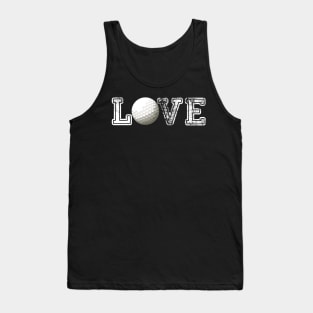 Golf distressed ball t shirt cute dad mom love Tank Top